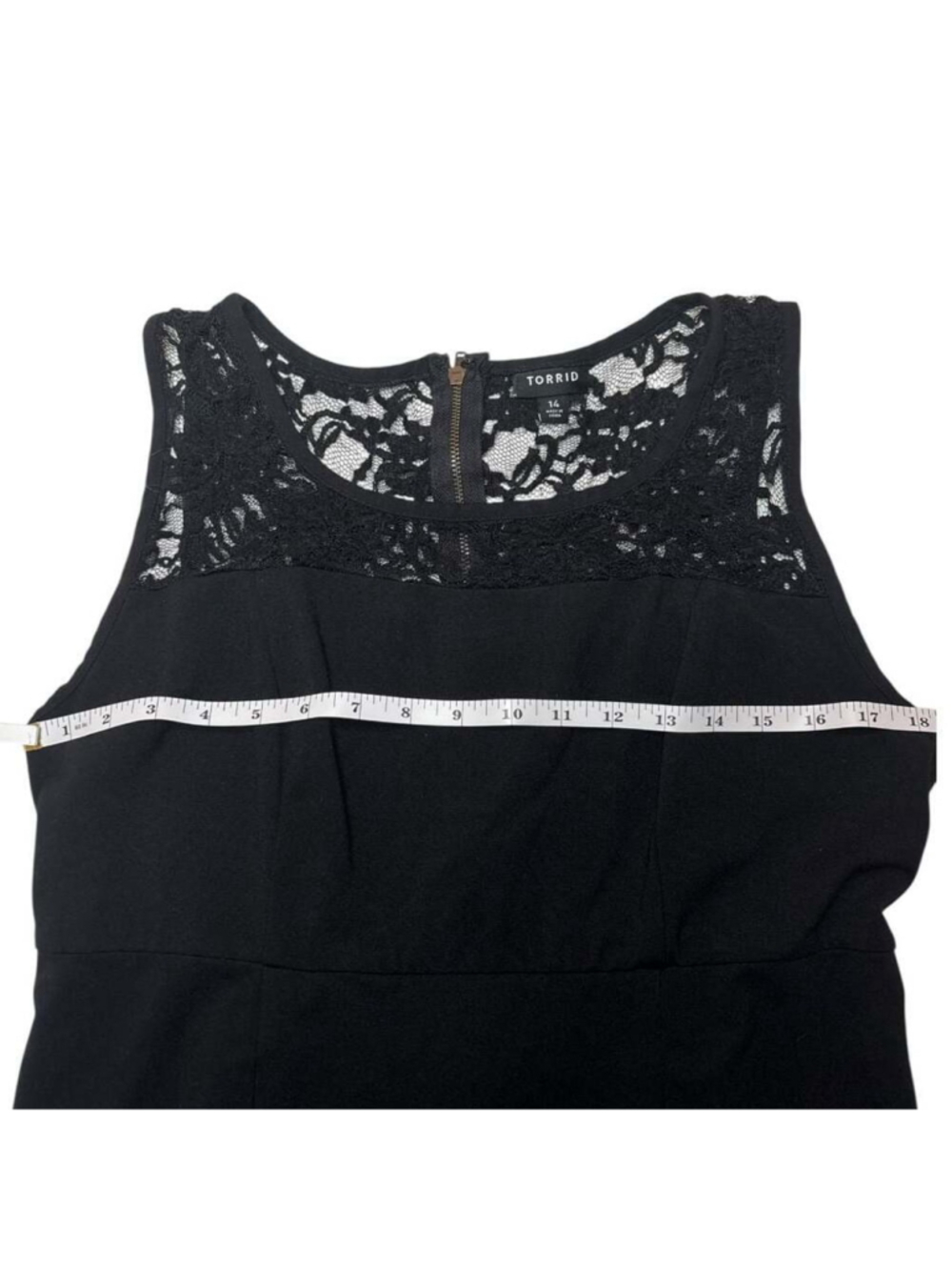 Torrid Black Lace Trim Sleeveless Sheath Bubble Dress Size 14 - Picture 10 of 10